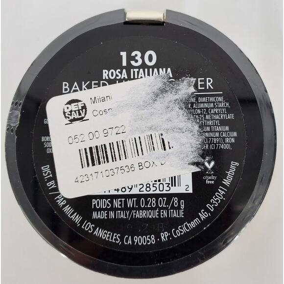 Milani Baked Highlighter 130 Rosa Italiana Cruelty-Free Powder‎ Highlighter New - Picture 5 of 5